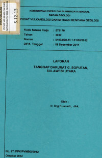 Image of Laporan Tanggap Darurat Gunungapi Soputan, Sulawesi Utara.