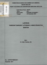 Image of Laporan Tanggap Darurat Letusan G.Anak Krakatau Banten