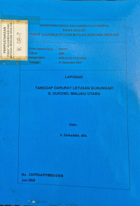 Image of Laporan Tanggap Darurat Letusan G. Api G. Dukono, Maluku Utara