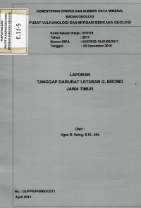 Image of Laporan Tanggap Darurat Letusan G.Bromo, Jawa Timur.