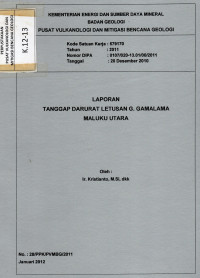 Image of Laporan Tanggap Darurat Letusan G.Gamalama Maluku Utara