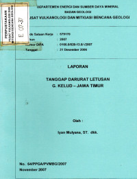 Image of Laporan Tanggap Darurat Letusan G. Kelud jawa Timur