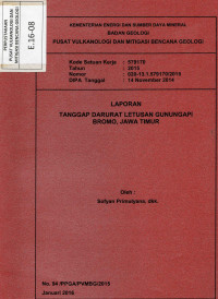 Image of Laporan Tanggap Darurat Letusan Gunung Api Bromo, Jawa Timur
