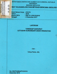 Image of Laporan Tanggap Darurat Letusan Gunungapi Anak Krakatau
