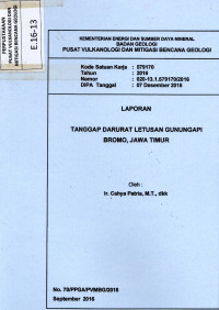 Image of Laporan Tanggap darurat letusan Gunungapi Bromo, Jawa Timur.