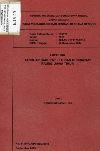 Image of Laporan Tanggap Darurat Letusan Gunungapi Raung, Jawa Timur.