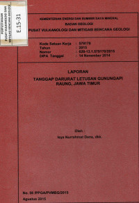 Image of Laporan Tanggap Darurat Letusan Gunungapi Raung, Jawa Timur.