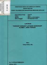 Image of Laporan Tanggap Darurat Letusan GunungApi Slamet, Jawa Tengah.