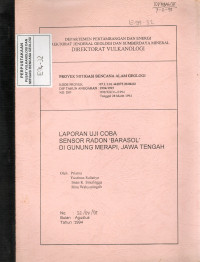 Image of Laporan Ujicoba Sensor Radon Barasol Di G. Merapi Jawa Tengah