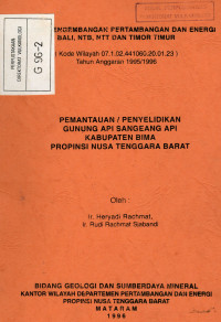 Image of Pemantauan / Penyelidikan G. Api Sangeang Api Kab. Bima Prov. NTB