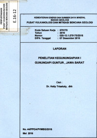 Image of Penelitian Kegunungapian I Gunungapi Guntur, Jawa Barat