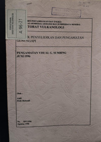 Image of Pengamatan Visual G. Sumbing Juni 1996.