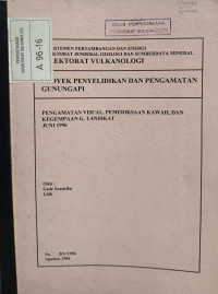 Image of Pengamatan Visual, Pemeriksaan Kawah, dan Kegempaan G. Tandikat