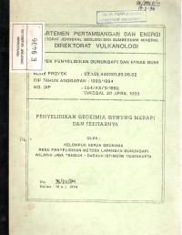 Image of Penyelidikan Geokimia G. Merapi dan Sekitarnya
