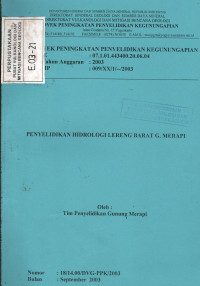 Image of Penyelidikan Hidrologi Lereng Barat G. Merapi