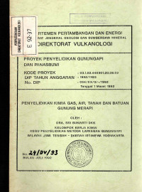 Image of Penyelidikan Kimia Gas, Air, Tanah dan Batuan Gunung Merapi