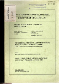 Image of Penyelidikan Tingkat Aktivitas G. Merapi Berdasarkan Data RSAM