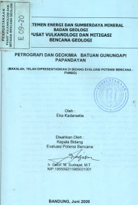 Image of Petrografi dan Geokimia Batuan Gunungapi Papandayan