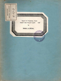 Image of Report of Progress Idjen Crater Lake Project April 1957