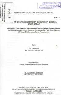 Image of Sifat- sifat magma Gunungapi Ciremai, Jawa Barat.