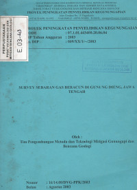 Image of Survey Sebaran Gas Beracun Di Gunung Dieng, Jawa Tengah
