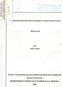 Image of Usaha Penanggulangan Bahaya G. Api Colo